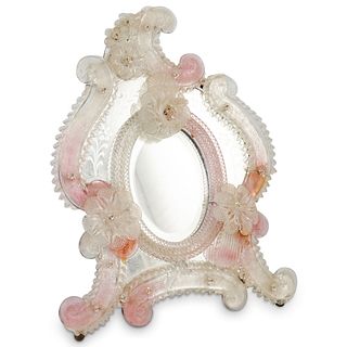 Oval Venetian Glass Easel Mirror