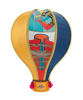 * An Hermes Silk Model of a Hot Air Balloon Height 19 1/2 inches.