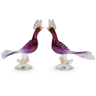 Barbini Murano Art Glass Bird Figurines