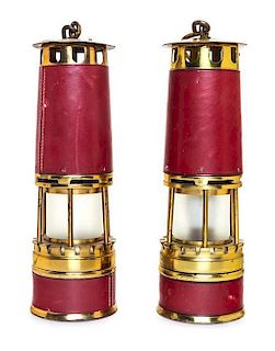 A Pair of Hermes Nautical Table Lamps Height 11 1/2 inches.