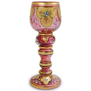Moser Bohemian Glass Cranberry Goblet