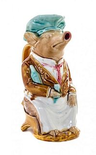 * A French Majolica Figural Pitcher Height 10 1/2 inches.