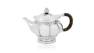 Early Vintage Georg Jensen Sterling Silver Melon Teapot #159