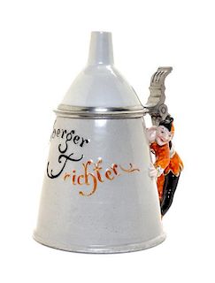 A Schierholz Pewter Mounted Character Stein Height 7 inches.
