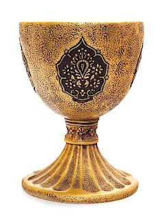 * A Ceramic Chalice Height 6 1/2 inches.