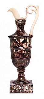 * An English Ceramic Ewer Height 11 1/2 inches.