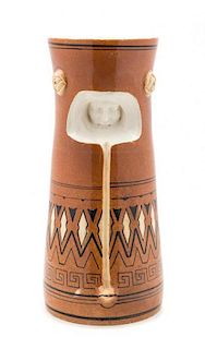 * A Continental Symbolistic Ceramic Vase Height 15 1/2 inches.