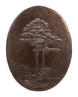 A Copper Relief Plaque Height 27 inches.