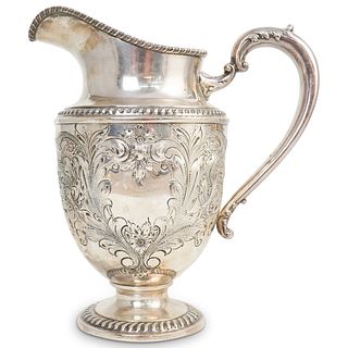 Sterling Silver Etched Water Pitcher