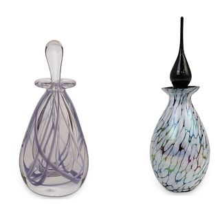 (2 Pc) Murano Crystal Perfume Bottle Set