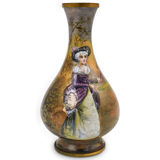Antique Porcelain Miniature Enamel Vase