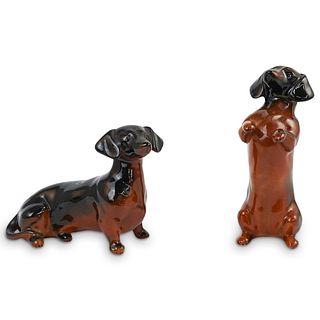 (2pcs) Beswick Dachshund Porcelain Dogs