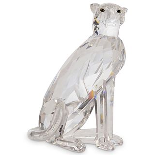 Swarovski " Cheetah Sitting " Crystal Figurine