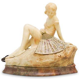 Alabaster Figural Sculpture Lamp
