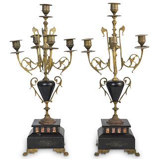 (2 Pc) Pair of Empire Style Table Candelabra