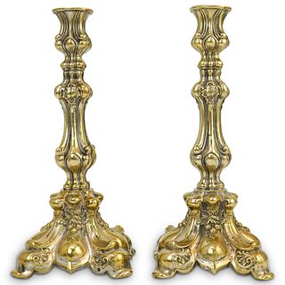 Pair Of Antique Brass Candlesticks