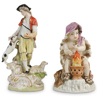 (2 Pc) Dresden Porcelain Figurines