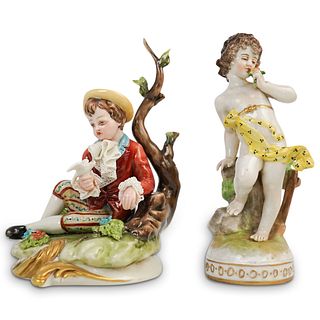 (2 Pc) Capodimonte Porcelain Figurines