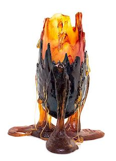 A Large Sculpted Resin Vase Height 26 inches.