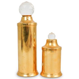 (2 Pc) VA Brass Salt & Pepper Shakers Set