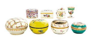 * A Collection of Twenty-Eight Porcelain Boxes Diameter of first 3 1/2 inches.