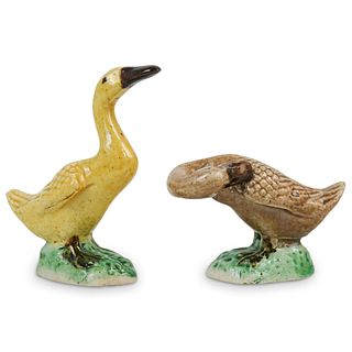 Pair Of Chinese Ceramic Geese