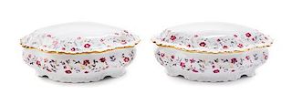 * A Pair of Limoges Porcelain Boxes Width 6 1/2 inches.