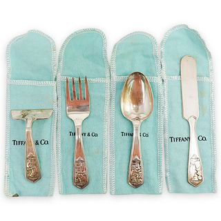 (4 Pc) Tiffany & Co. Sterling Baby Flatware Set