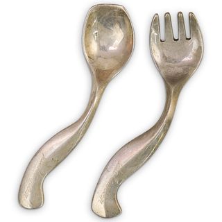 (2 Pc) Tane Sterling Silver Baby Spoon Fork Set