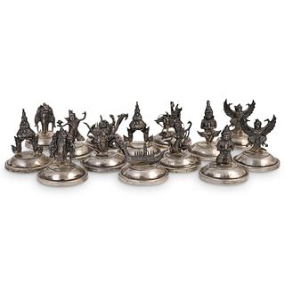 (14 Pc) Sterling Silver Place Card Holder