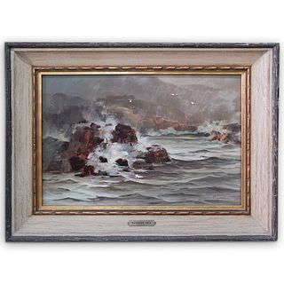 Philip Camporeale "Stormy Sea" Oil On Canvas