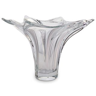 Mid-Century Art Vannes France Crystal Vase