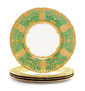* A Set of Four Lenox Porcelain Plates, Diameter 10 1/2 inches.