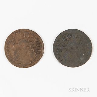 Two 1787 Connecticut Coppers