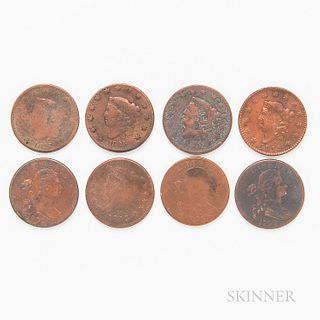 Group of Half Cents and Large Cents