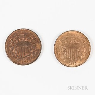 1864 and 1865 2 Cents