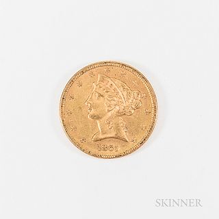 1861 $5 Liberty Head Gold Half Eagle