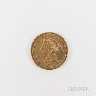 1884-S $5 Liberty Head Gold Half Eagle
