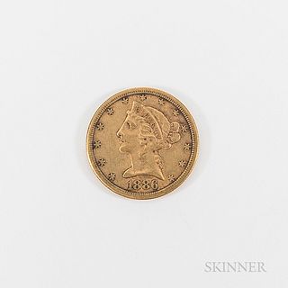 1886-S $5 Liberty Head Gold Half Eagle