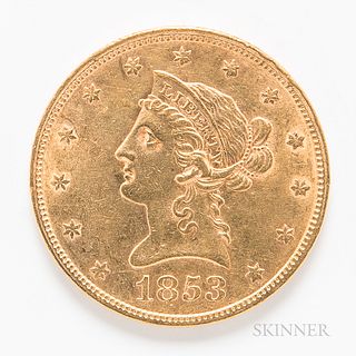 1853 $10 Liberty Head Gold Coin