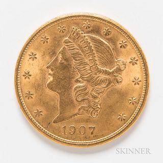 1907 $20 Liberty Head Gold Coin