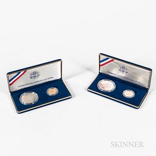 Two 1987 Constitution Commemorative Two-coin Proof Sets