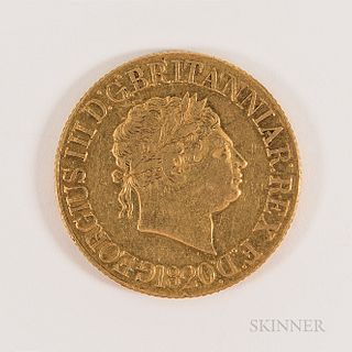 1820 British George III Gold Sovereign
