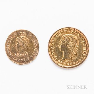 Two Colombian Gold Coins