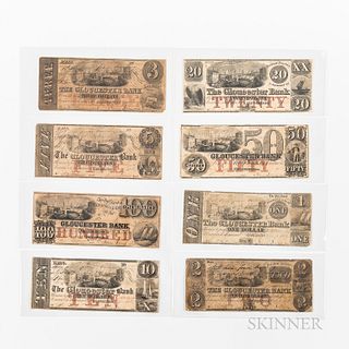 Eight Gloucester Bank Notes