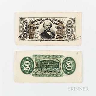 50 Cent Third Issue Wide Margin Front and Back Specimen