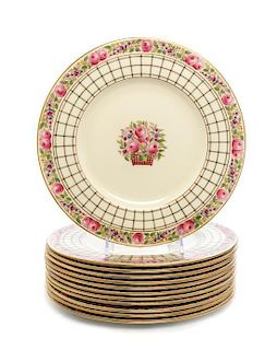 * A Set of Royal Worcester Porcelain Dinner Plates Diameter 10 3/8 inches.