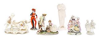 * Five Porcelain Figures Height of tallest 9 1/2 inches.