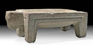 Published Ancient Near East Basalt Bull Offering Table