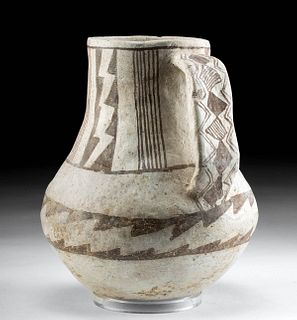 Prehistoric Anasazi Black-on-White Pottery Pitcher